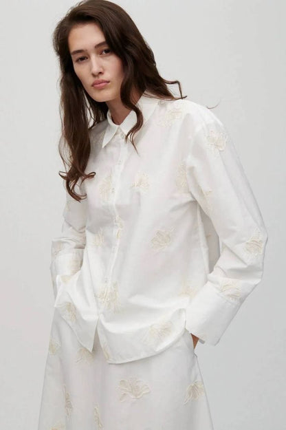 HFM Lisa Cami Top | Ina Shirt | Midi Skirt | Embroidered Cotton Set