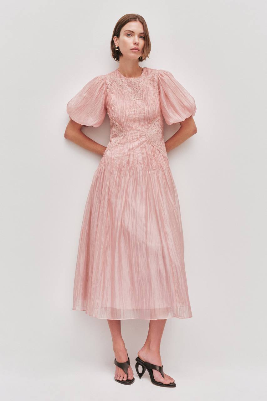 AJ Ophelia Lace Midi Dress