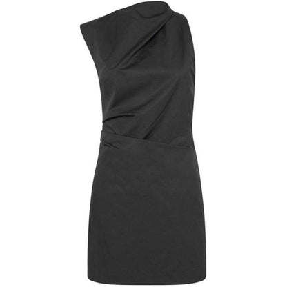 SA Asymmetric Tuck Mini Dress