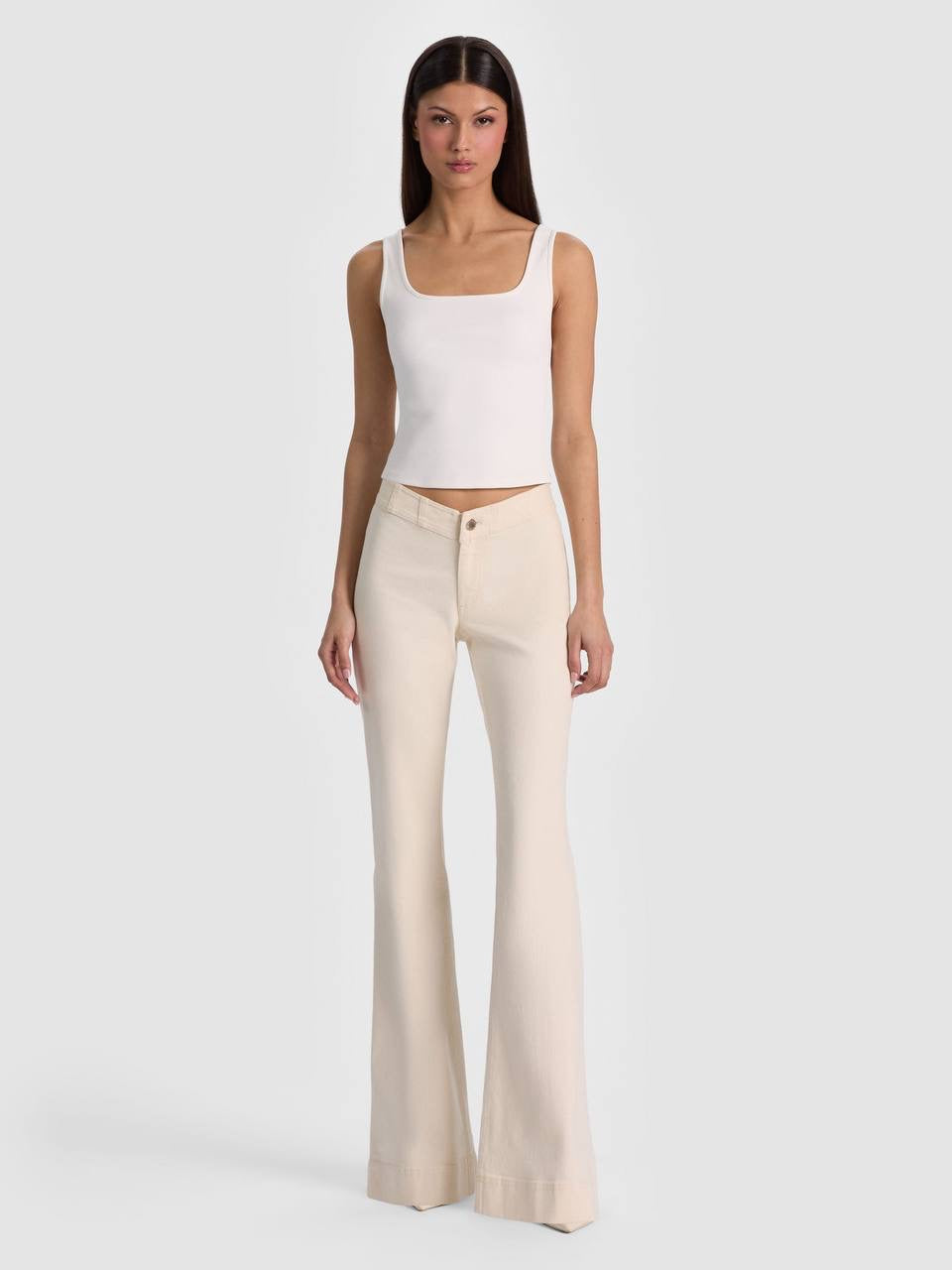 AO Chelsea Cropped Flare Stretch-cotton Jeans