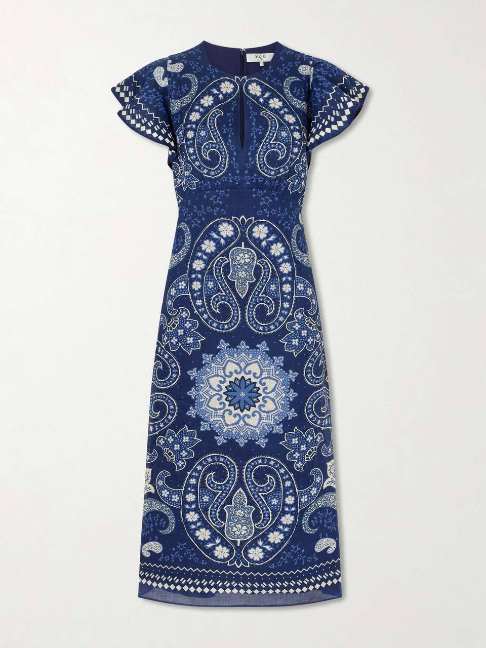 SE Navy Emelina Print Midi Dress