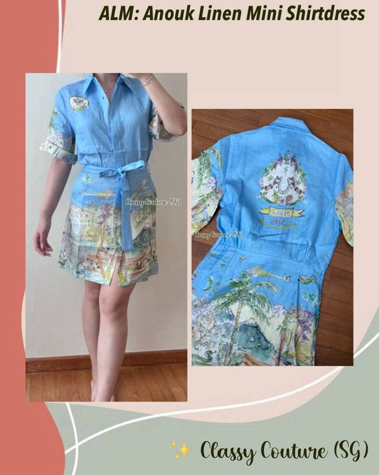 ALM Anouk Linen Mini Dress Shirtdress