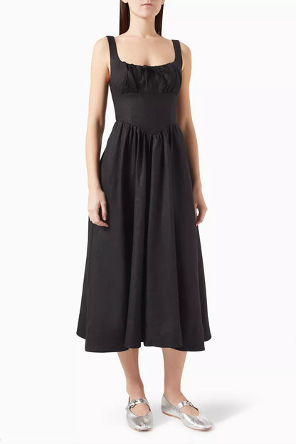 Ref Balia Linen Midi Dress