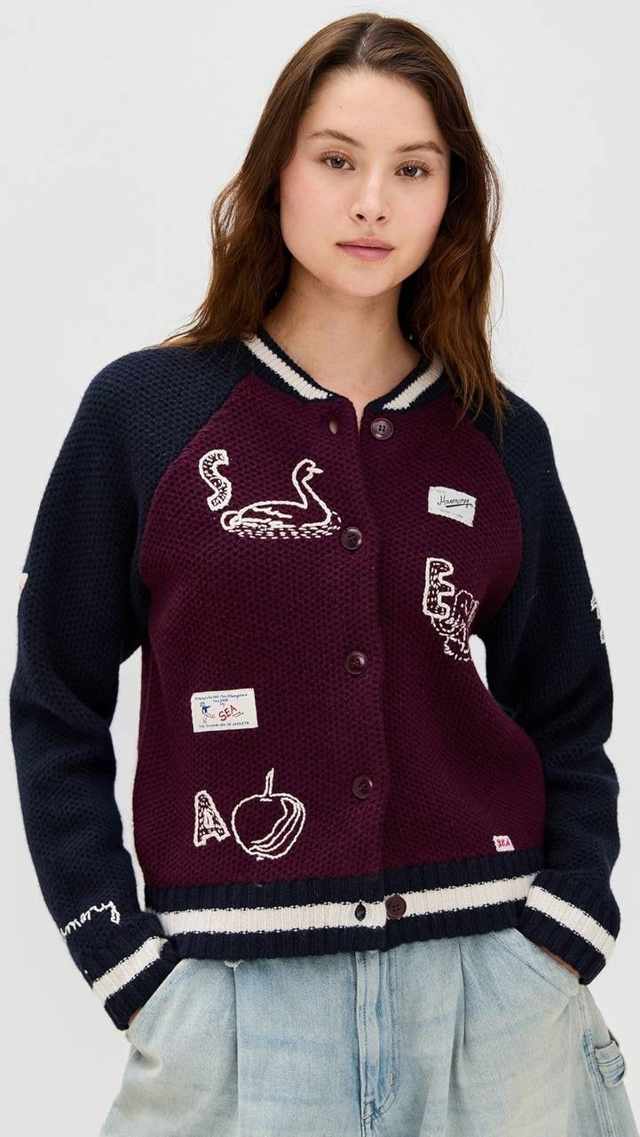 SE Archer Varsity Knit Cardigan