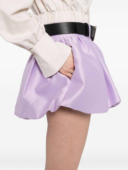 SP Purple Gathered Balloon Woven Belted Mini Skort (skirt with shorts)