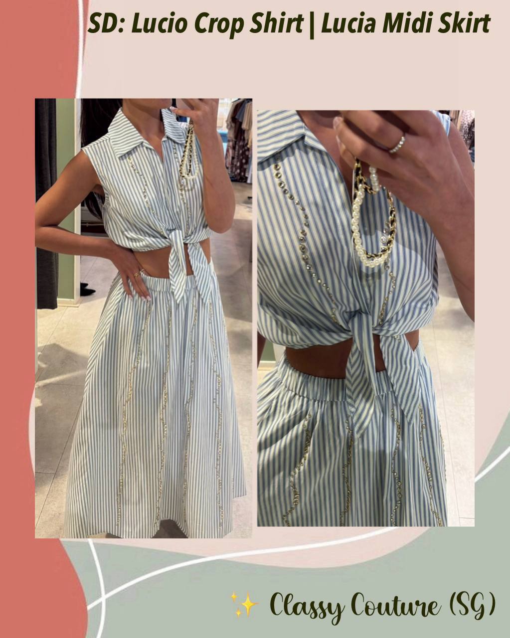 SD Lucio Crop Shirt | Lucia Midi Skirt