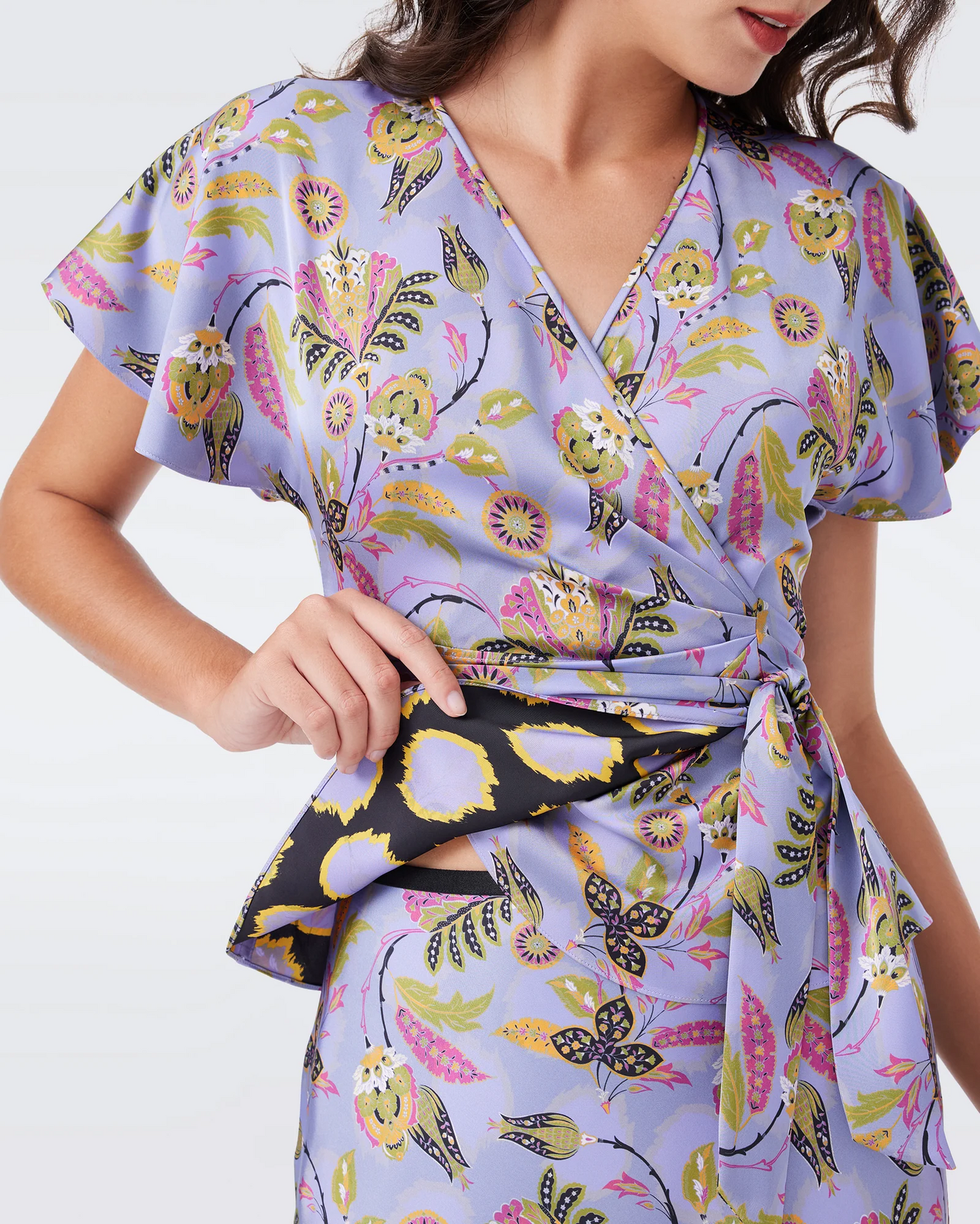 DVF Delhi Reversible Wrap Top | Krisa Midi Skirt | Set