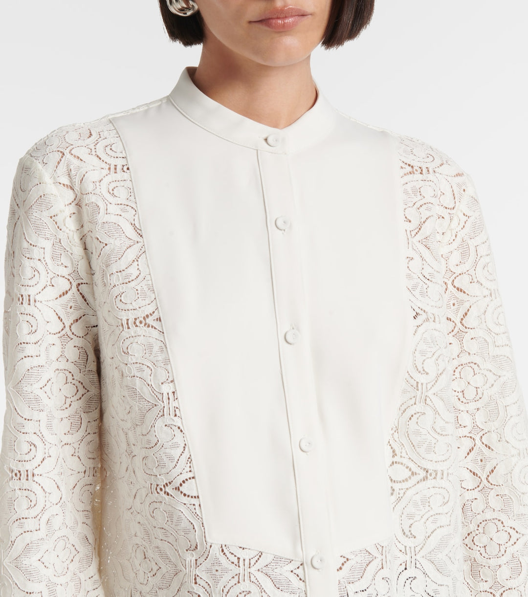 VB Naya Embroidered Cotton-Blend Shirt Top