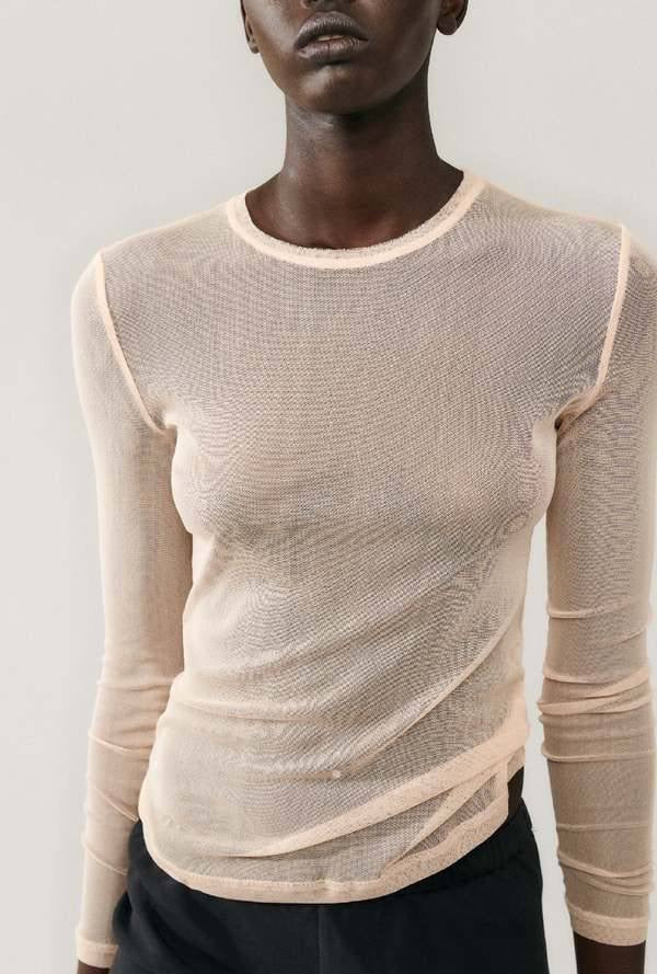 SALE! SL Silk Mesh Long Sleeve Top in Daybreak | Hot Lips