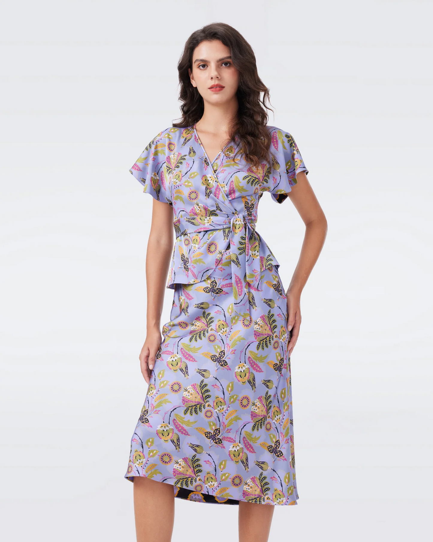 DVF Delhi Reversible Wrap Top | Krisa Midi Skirt | Set