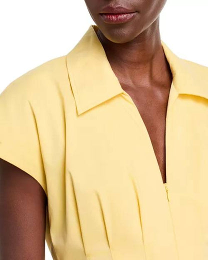 SK Yellow Lirinne Bubble Cotton-blend Mini Dress