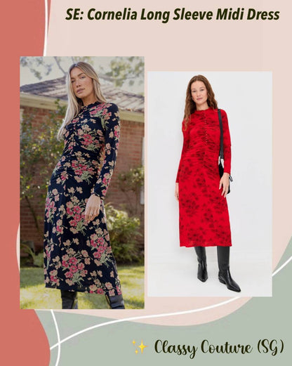 SE Cornelia Long Sleeve Midi Dress