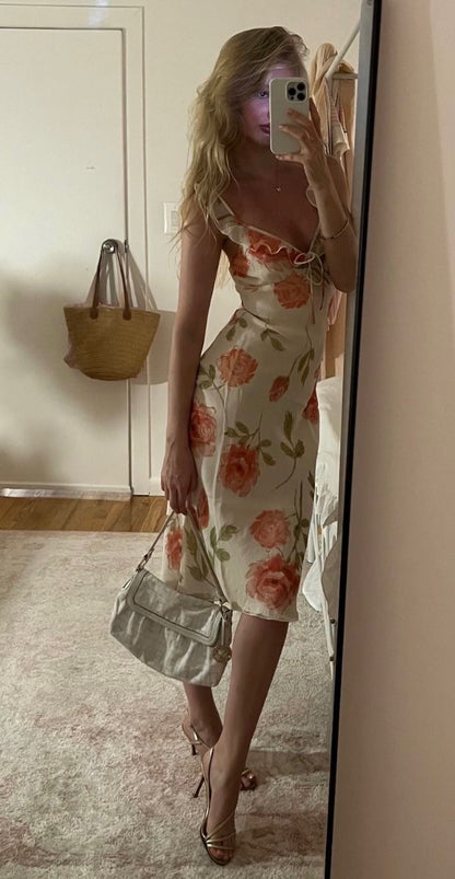 RP Gemma Silk Midi Dress in Pink Floyd Floral