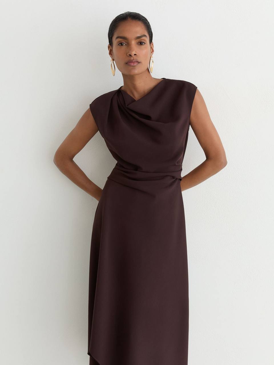 RS Camilla Gathered-Detail Draped Midi Dress