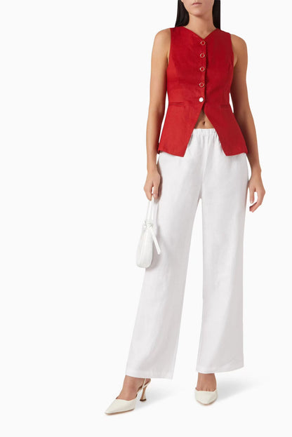 Ref Aspen Linen Vest Top