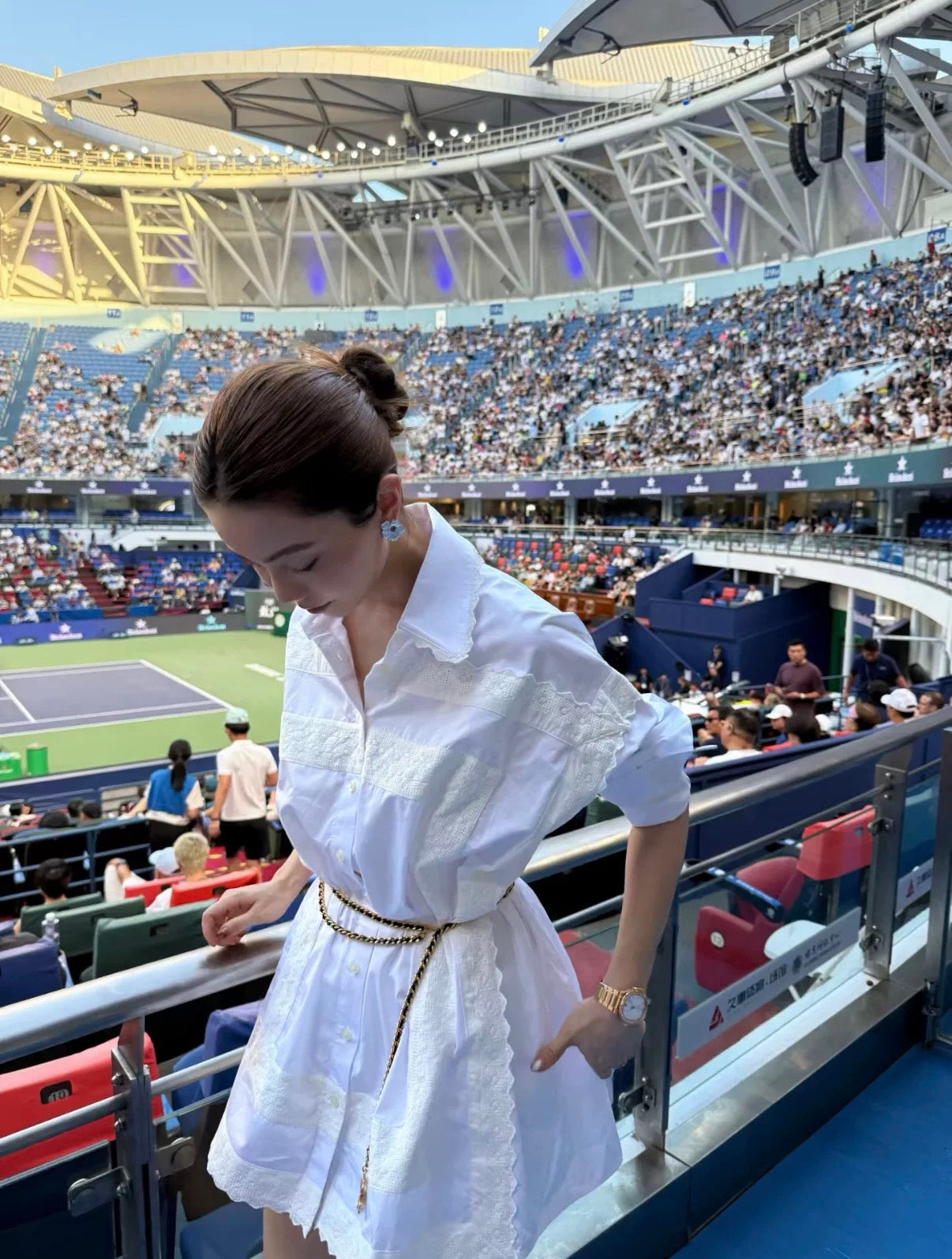 HS The Summer White Overshirt Oversized Shirtdress Shirt | White Shorts w Vintage Swiss Embroidery | Cotton Set