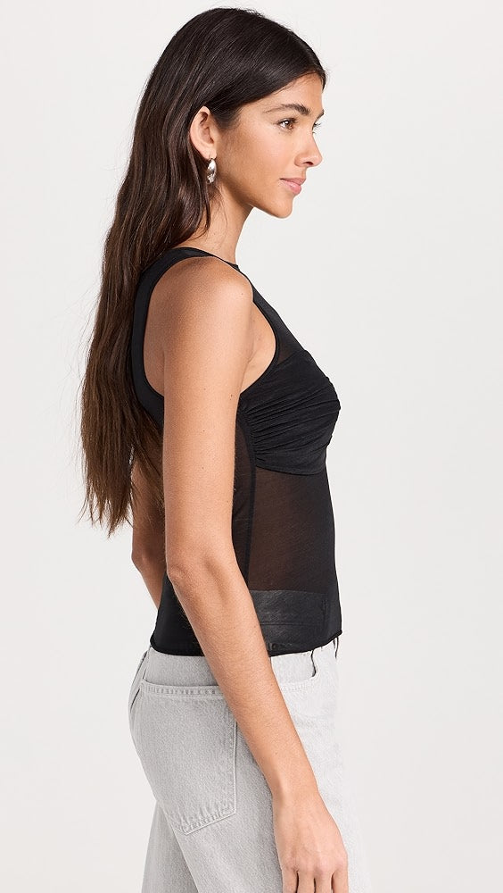 Ref Rose Knit Sleeveless Mesh Top