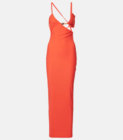 CE Crystal Embellished Maxi Dress in Red