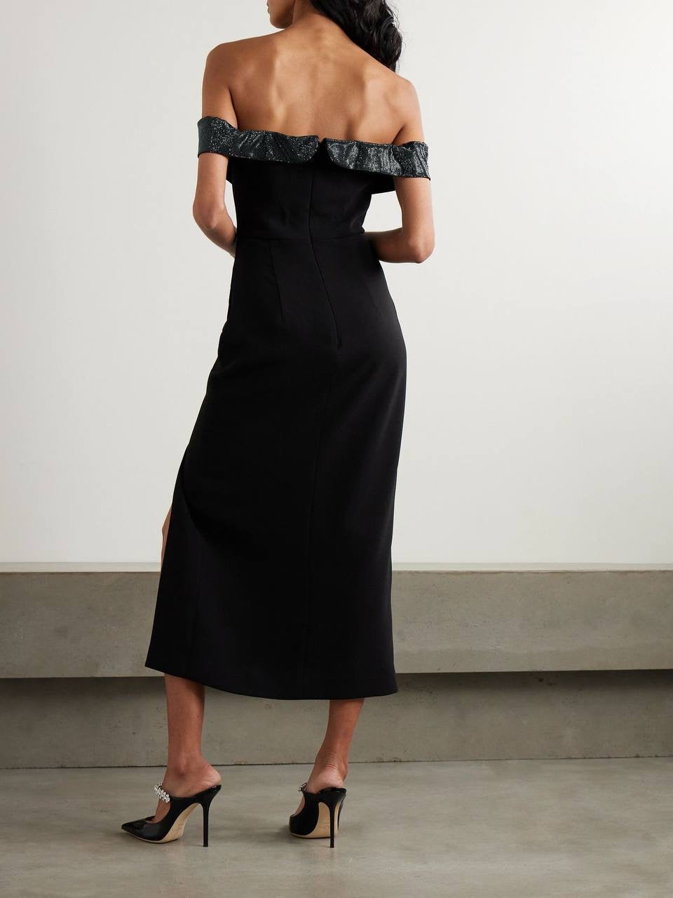 SP Off-The-Shoulder Bow Crepe Midi Dress | Mini Dress | Top