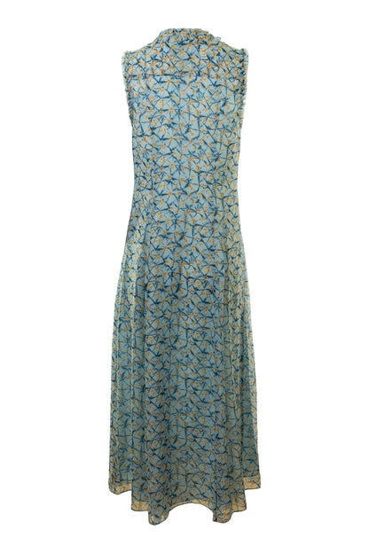 UJ Claudine Ruffled Silk Midi Dress