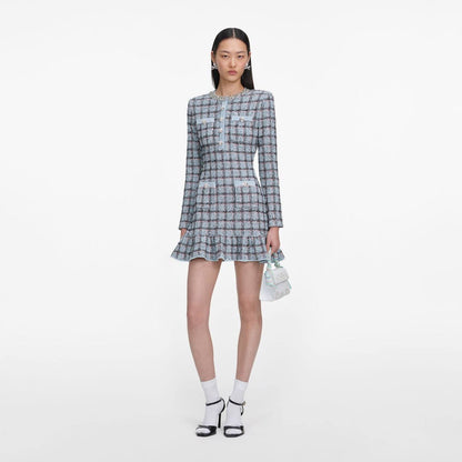 SP Blue Check Knit Mini Dress