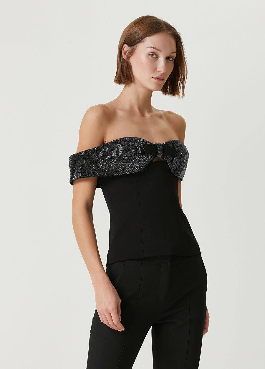 SP Off-The-Shoulder Bow Crepe Midi Dress | Mini Dress | Top