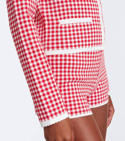 PSE Micah Halter Top | Cardigan | Pants | Shorts | Dress | Viscose-blend Red/white Gingham Check Set