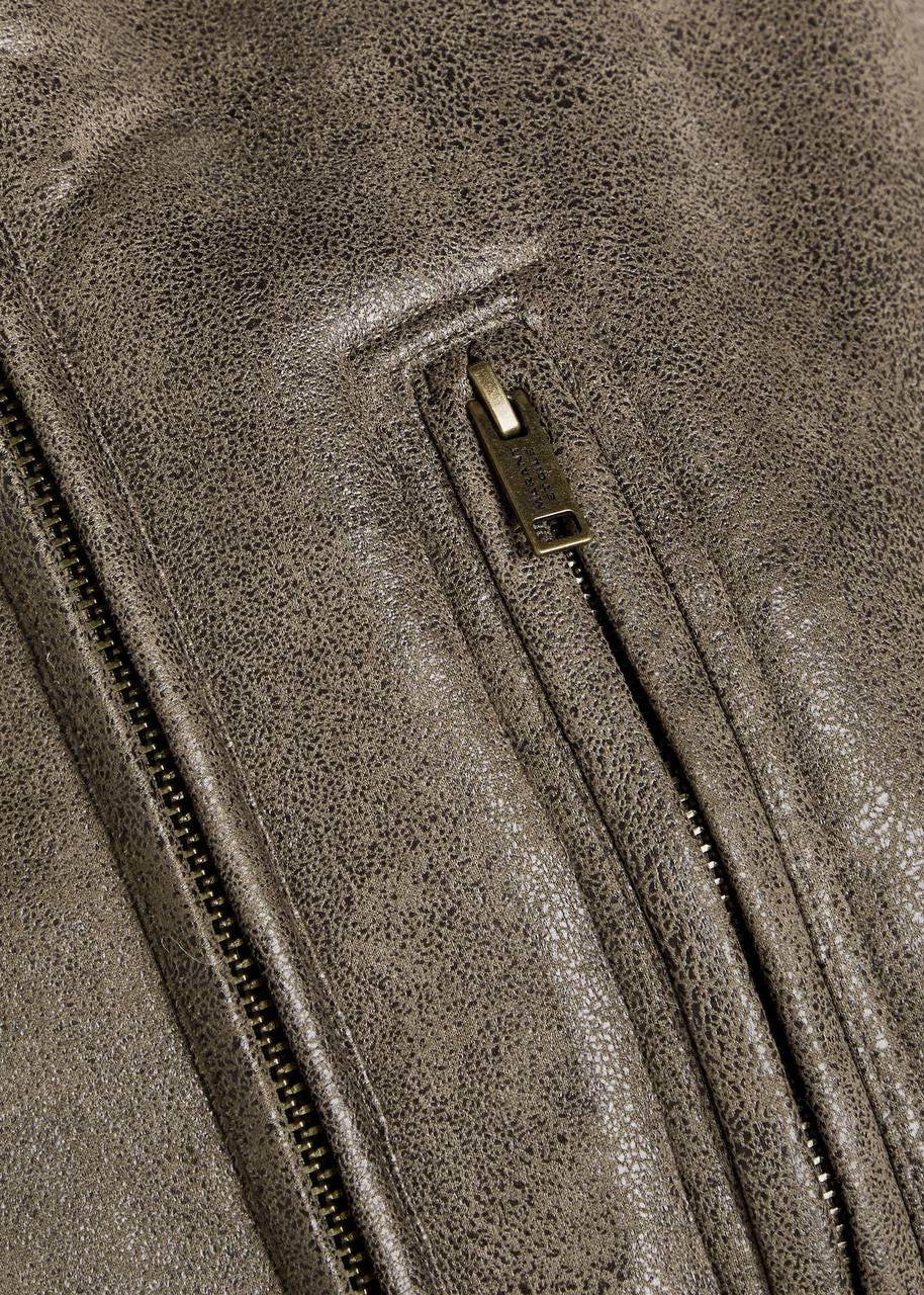 IM Evina Faux-Leather Shearling trimmed Jacket / Short Coat