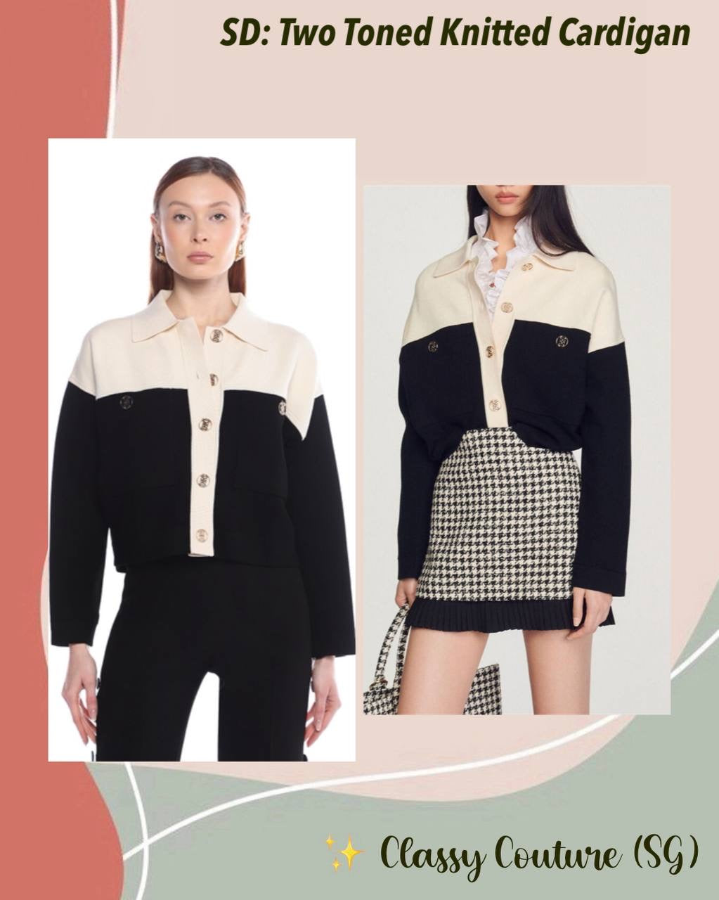 SD Two Toned Knitted Cardigan