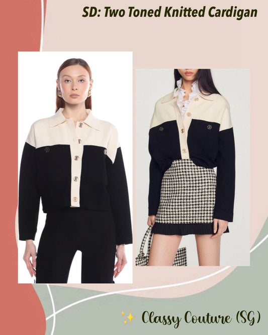 SD Two Toned Knitted Cardigan