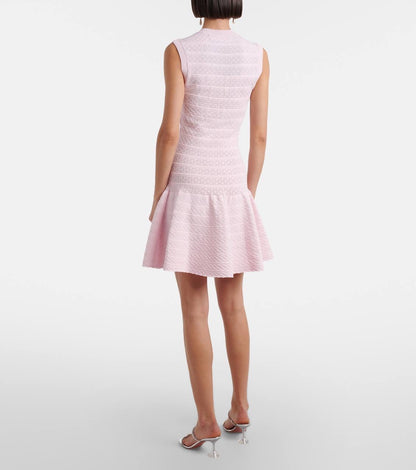 SP Pink Pointelle Diamanté Knit Mini Dress