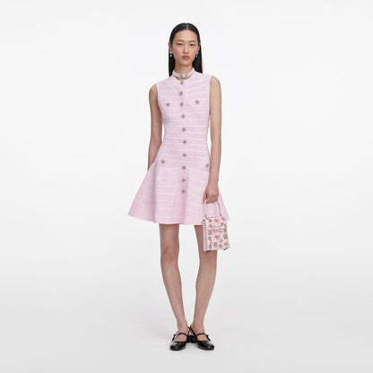 SP Pink Pointelle Diamanté Knit Mini Dress