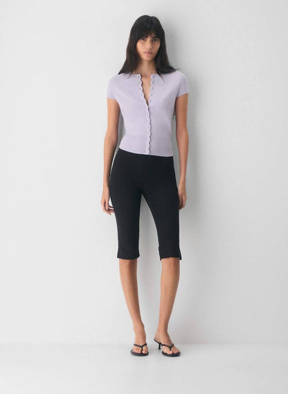 ARZ Storyboard Wonder Yarn Viscose-blend Short-sleeved Cardigan Top