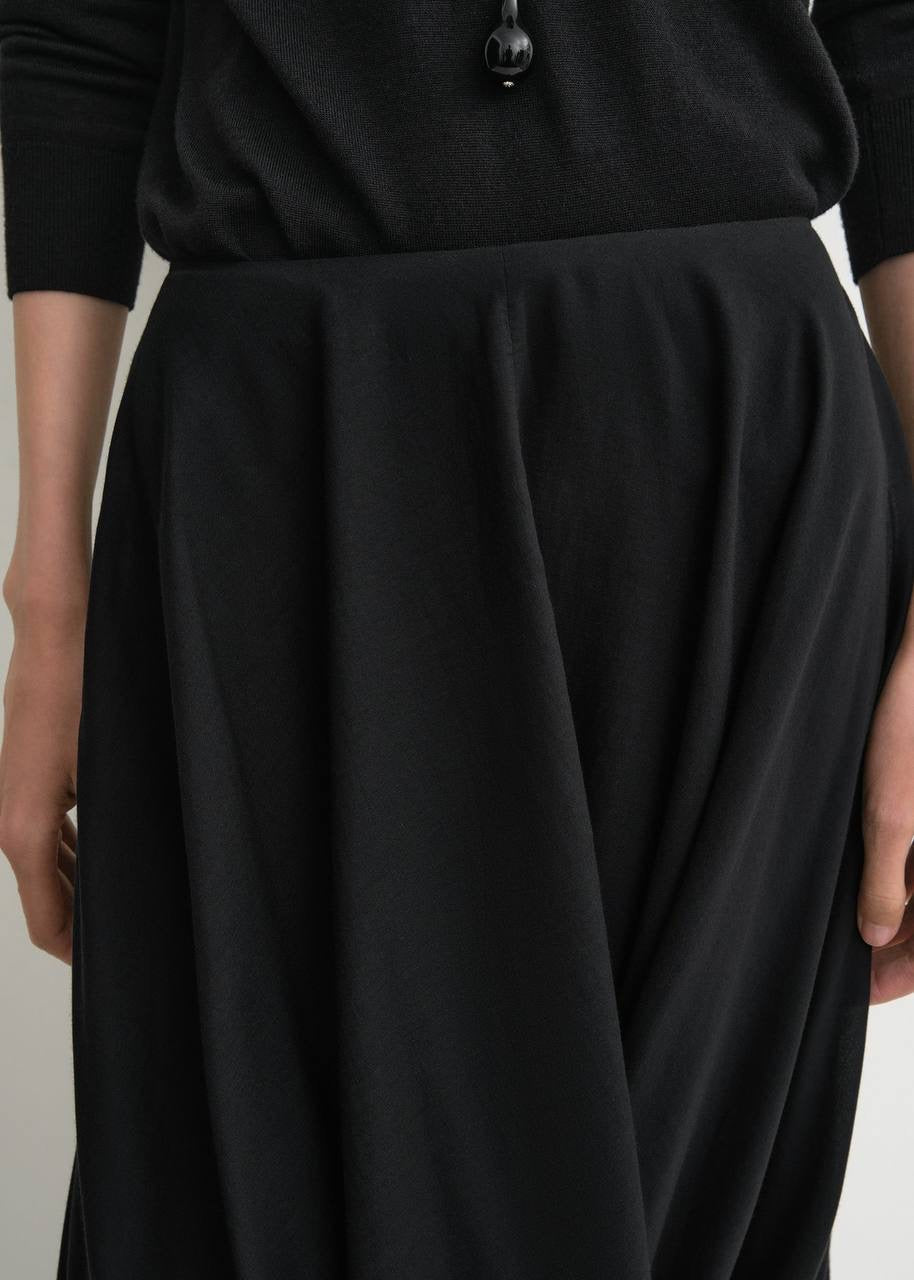 Tot Cocoon Lyocell-Cotton Draped Maxi Skirt