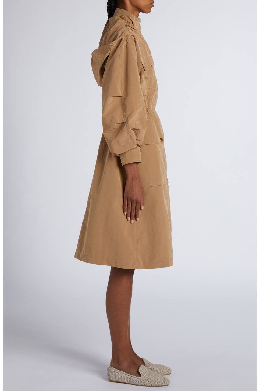 MC Nantes Hooded Gabardine Shell Parka Long Jacket Coat