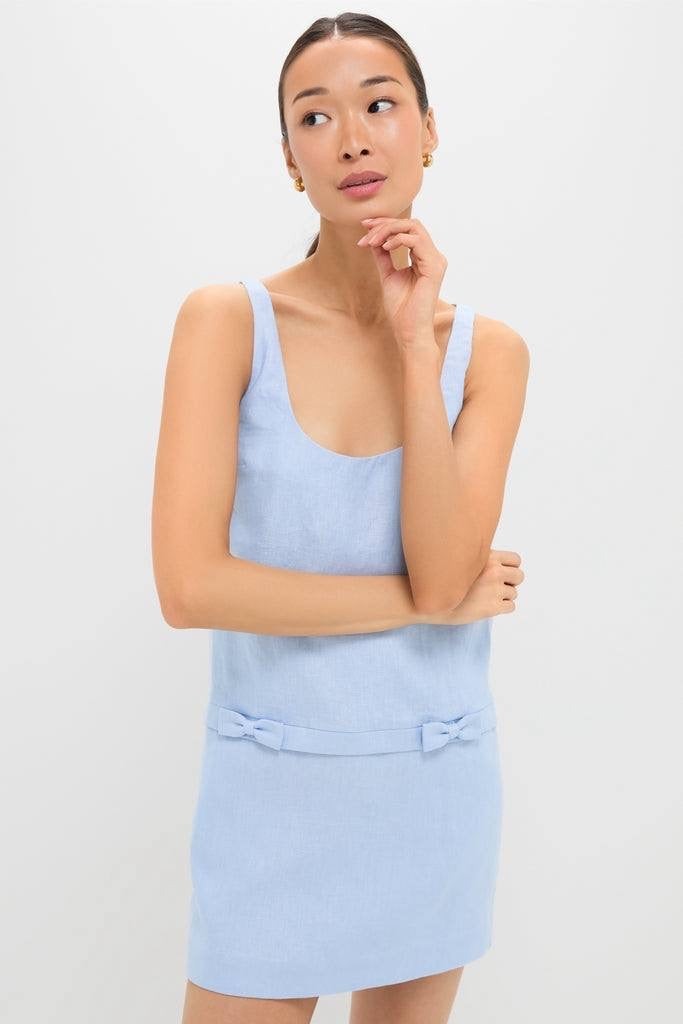 PSE Harper Linen Shift Bow Mini Dress