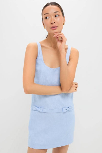 PSE Harper Linen Shift Bow Mini Dress