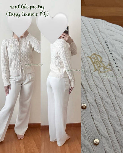 RL Ralhan Cable Knit Cotton Cardigan