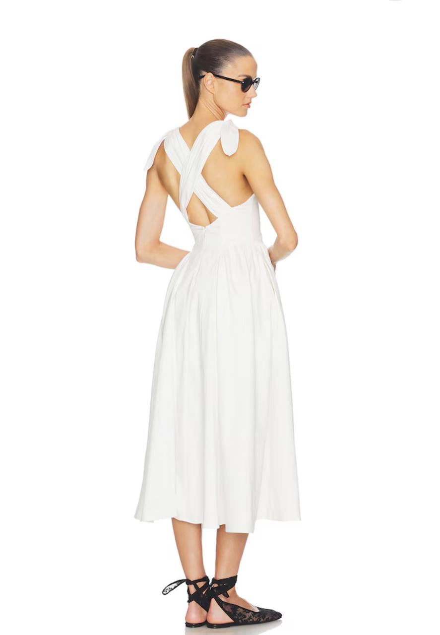 HS Fairweather Cotton Ribbon-strap Midi Dress