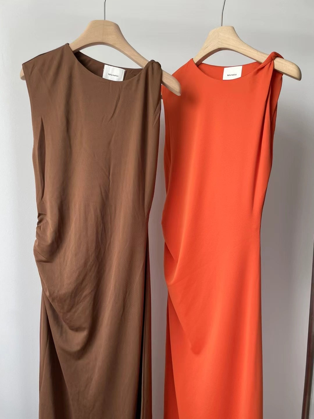 Ref Amara Knit Midi Maxi Dress in Orange Peel | Timber