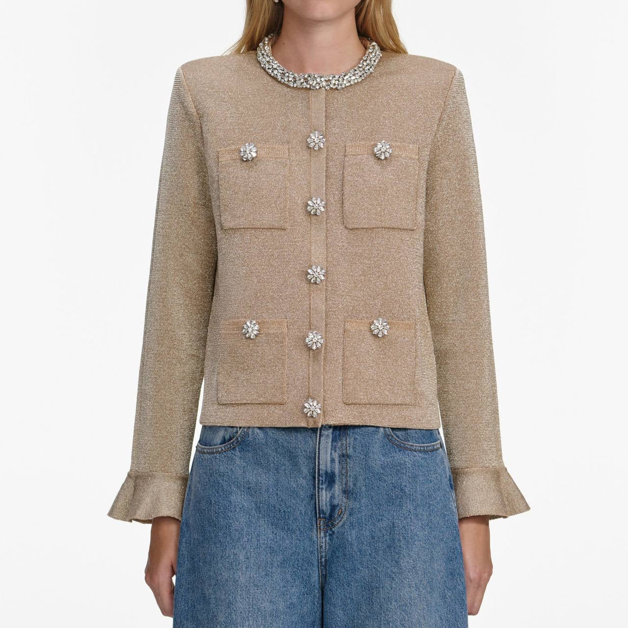 SP Gold Crystal Trim Cardigan