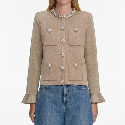 SP Gold Crystal Trim Cardigan