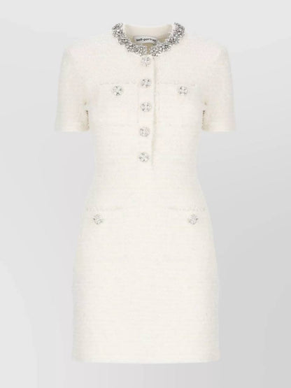 SP Ivory Textured-Knit Mini Dress