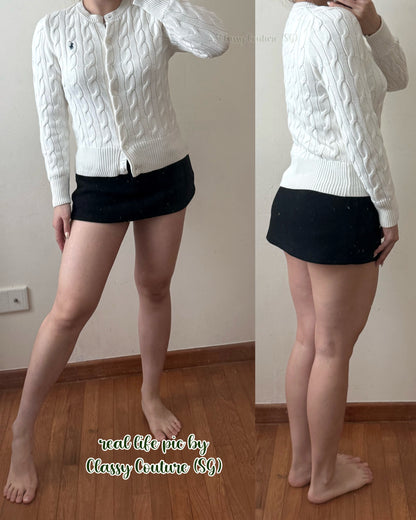 7 Colors! Cotton Cable Knit Crewneck Cardigan