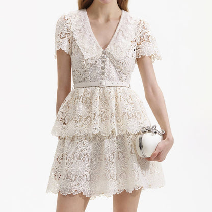 SP Cream Collar Mini Dress