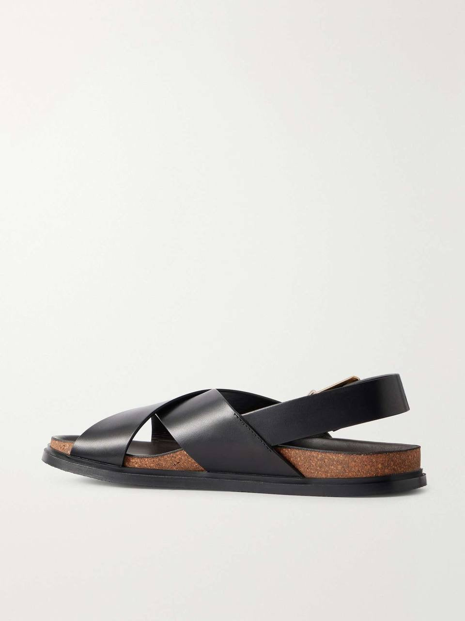 TR Crossover Buckle Leather Sandals in Suede/Horsehair/Smooth Calfskin