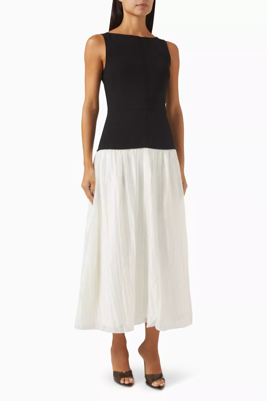 Ref Cyra Midi Maxi Dress in Black / Cream