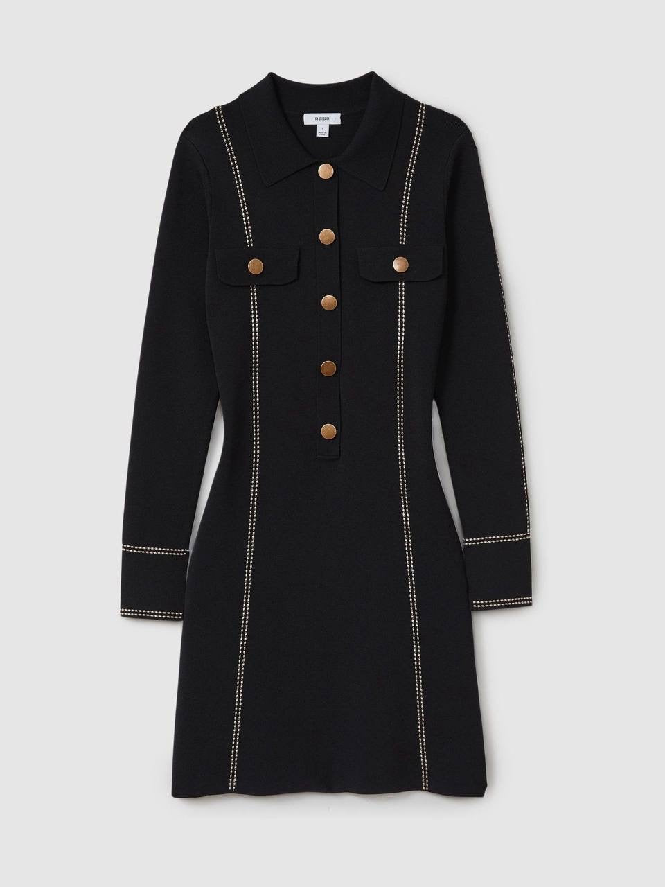 RS Edena Knitted Contrast Seam Mini Dress