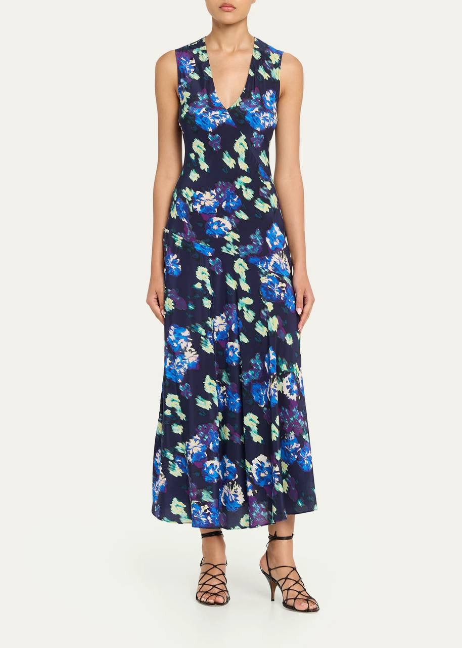 UJ Elowen Bias Cut Silk Midi Dress