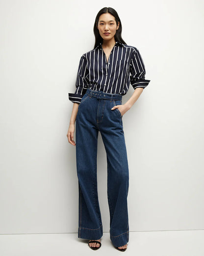 VB Lloyd Striped Shirt | Maliyah Wide-Leg Pants | Stretch-Cotton Set